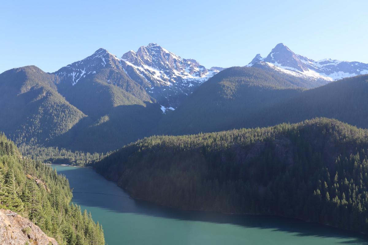 Looking across Diablo Lake to the mountains.
