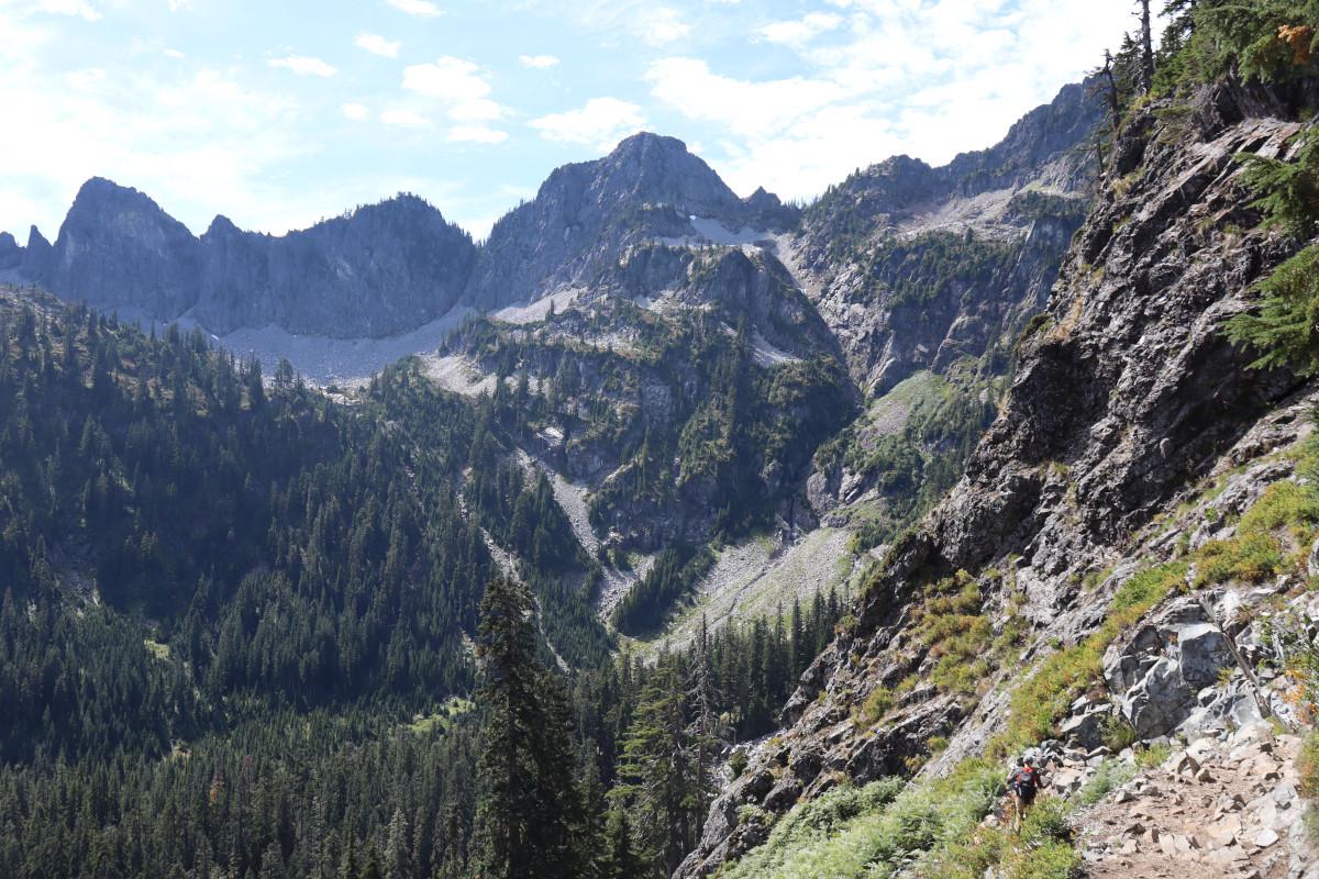 Looking to the right on the descent after the ridge.