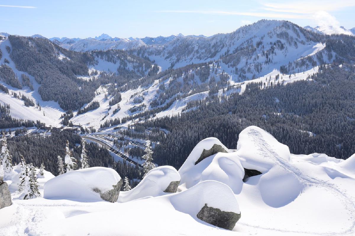 Looking towards Stevens Pass resort from the rock garden.