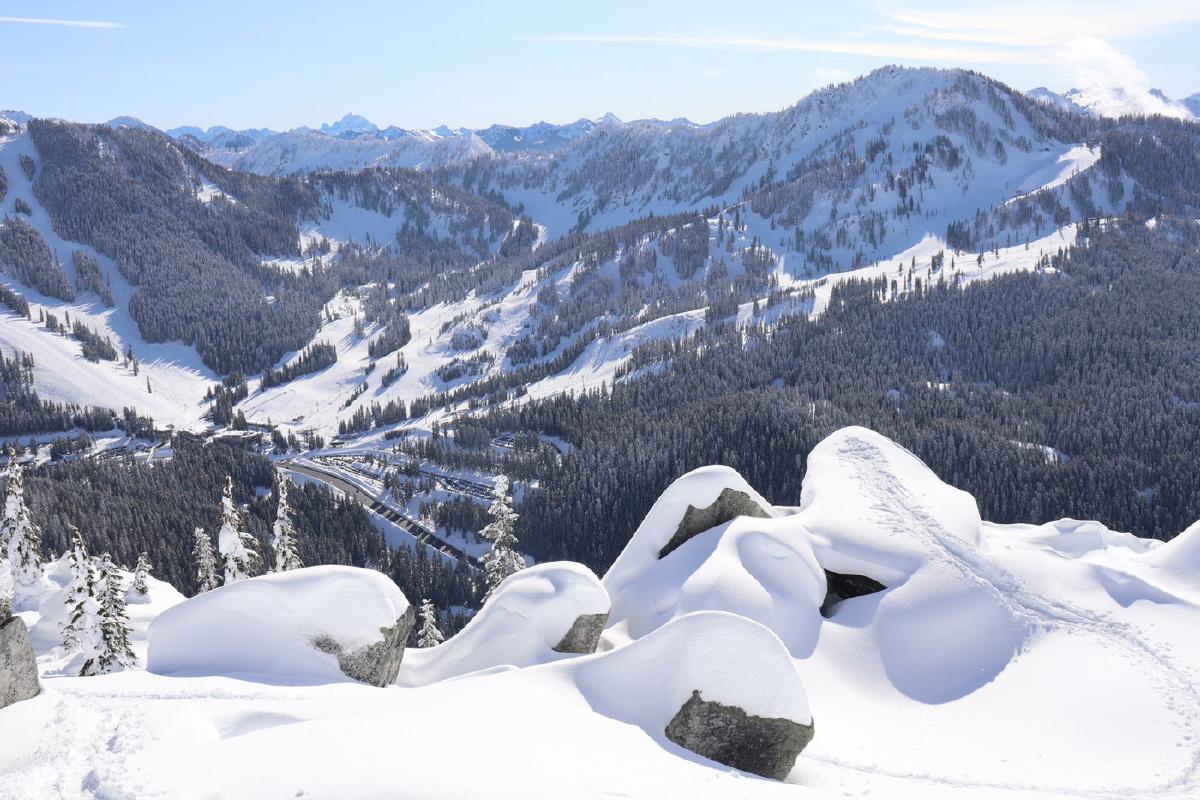 Looking towards Stevens Pass resort from the rock garden.