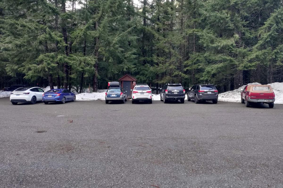 A clear parking lot.