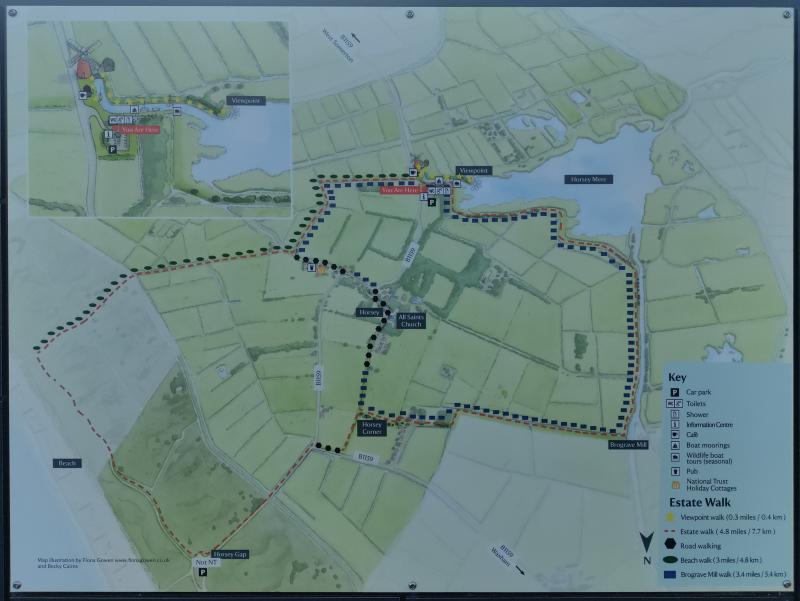 Map of trails around Horsey Windpump.