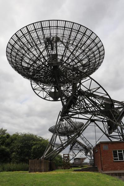 A big dish over a control room.