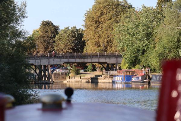 A road bridge over the river.