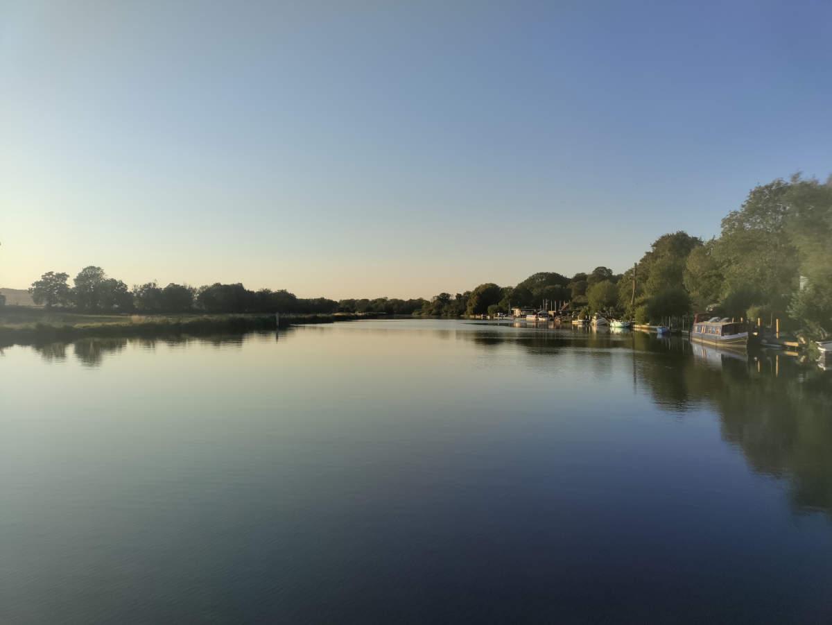 A perfectly calm river.