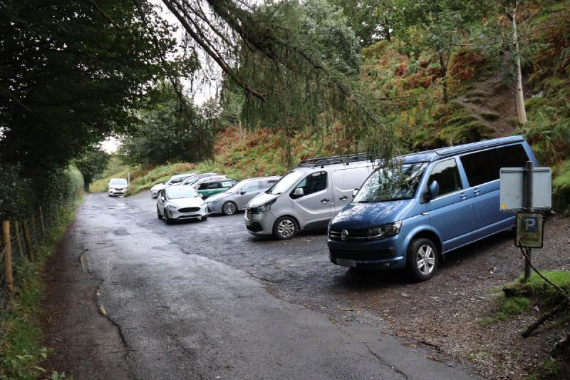 A tiny car park at the base of Cat Bells.