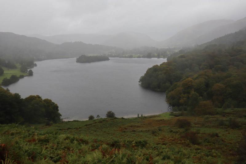 A very grey looking lake.
